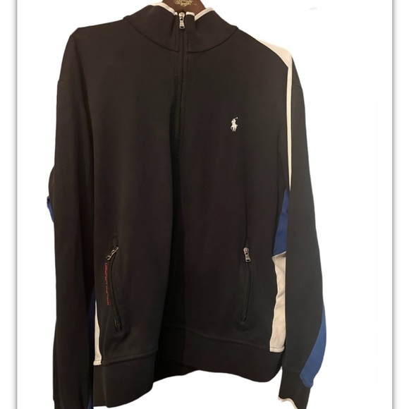 Vintage Polo Ralph Lauren Sz XL Full Zip Jacket Beige Pony Logo Down Side - Picture 1 of 10